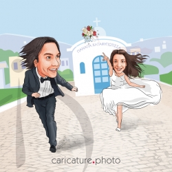 Wedding Gift Caricatures and Wedding Guest Book Ideas | Runaway Groom | Caricature Your Photo | Online Caricatures | Personalized Caricature