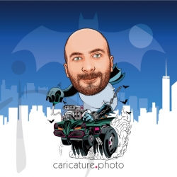 Batmobile Caricature, Caricatures de Héros, Caricatures de Superhéros | Caricature en Ligne, Caricature à partir de Photos, Online Caricature Photo