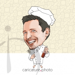 Corporate Caricatures, Business Gift Caricatures | Funny Cook Man | Caricature photos | Caricatures ligne | Caricature personnalisé