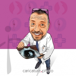 Medical Caricature, Gynecologist Caricature, Business Gift Caricatures, Caricature Photo, Online Caricatures