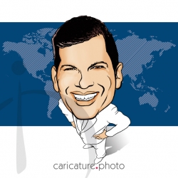 Corporate Caricatures, Business Gift Caricatures | Worldwide Businessman | Caricature Your Photo | Online Caricatures | Personalized Caricature