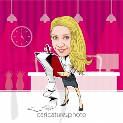 Corporate Caricatures, Business Gift Caricatures | Successful Business Woman | Caricature Your Photo | Online Caricatures | Personalized Caricature