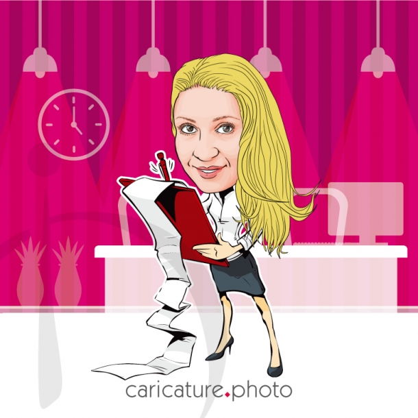 Corporate Caricatures, Business Gift Caricatures | Successful Business Woman  | Caricature Photo | Online Caricatures | Personalized Caricature